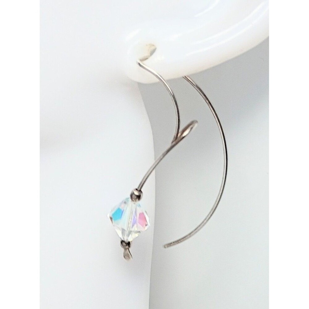 Sterling Silver Swarovski Aurora Borealis Crystal Threader Earrings